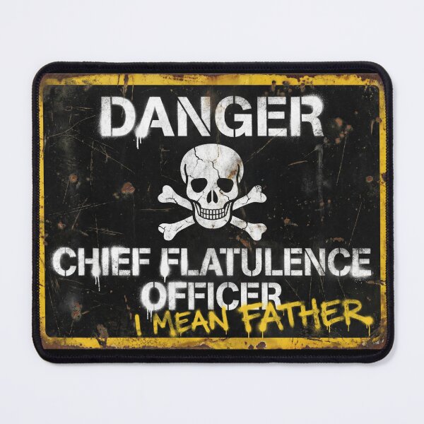 Item preview, Danger Chief Flatulence Officer Funny Father's Day Skull Sign designed and sold by TeNovaStudio.