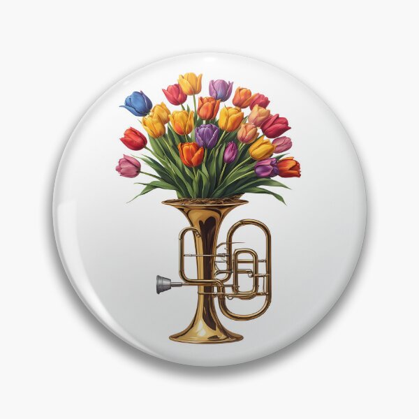 Item preview, Golden Tuba and Tulip Bouquet - World Music Day designed and sold by Art-Arcade6.