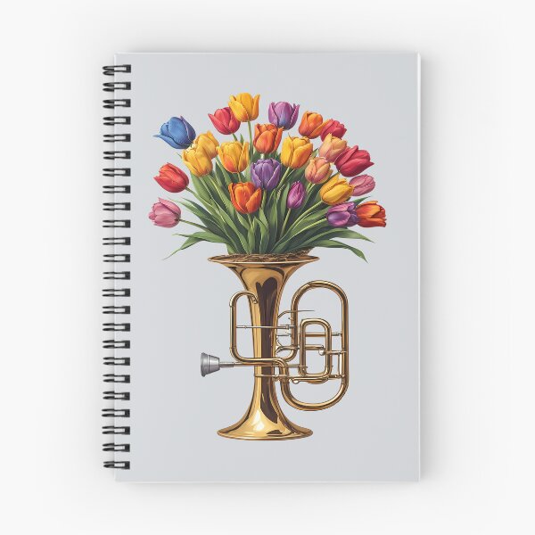 Item preview, Golden Tuba and Tulip Bouquet - World Music Day designed and sold by Art-Arcade6.