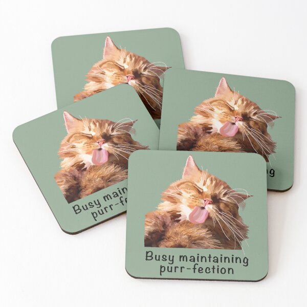 Item preview, Ginger cat Busy maintaining purr-fection. Proceeds go to animal charities rescues designed and sold by AnimalFriends1.