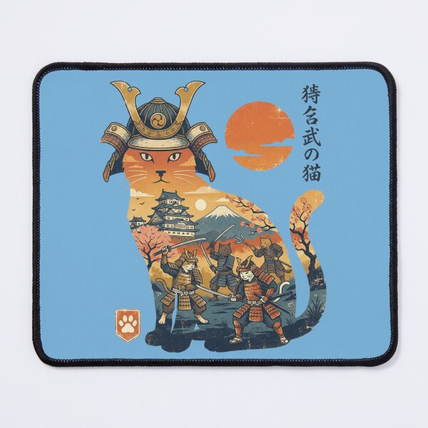 Item preview, Outlined Cat Art Samurai Japanese Cat Funny Cat Ninja designed and sold by Milasneeze.