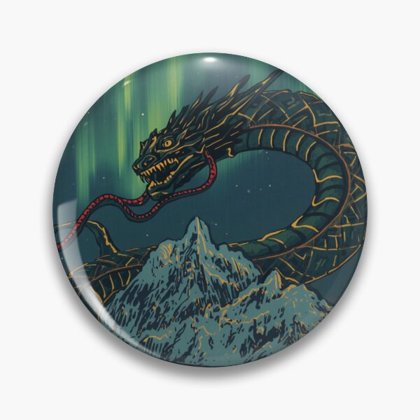 Item preview, Jormungandr Norse Serpent Aurora Borealis Art designed and sold by FrostAndFang.