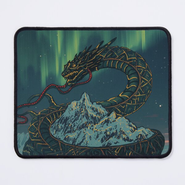Item preview, Jormungandr Norse Serpent Aurora Borealis Art designed and sold by FrostAndFang.