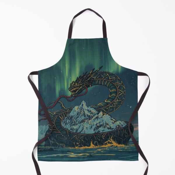 Item preview, Jormungandr Norse Serpent Aurora Borealis Art designed and sold by FrostAndFang.