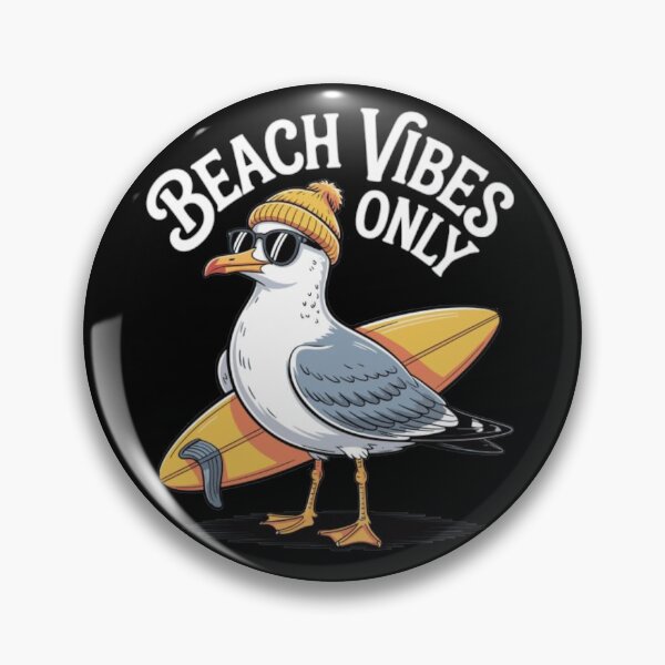 Item preview, Beach Vibes Only Funny Surfing Seagull Summer Beach Design designed and sold by The craft.