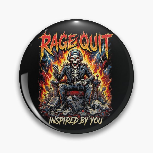Item preview, Rage Quit Retro Gamer Skeleton Heavy Metal Graphic designed and sold by InspireByYou™.