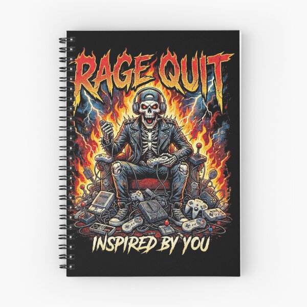 Item preview, Rage Quit Retro Gamer Skeleton Heavy Metal Graphic designed and sold by InspireByYou™.