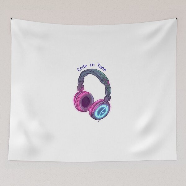 Item preview, Cyberpunk Headphones Music Coding Geek Art designed and sold by caffeinepixels.