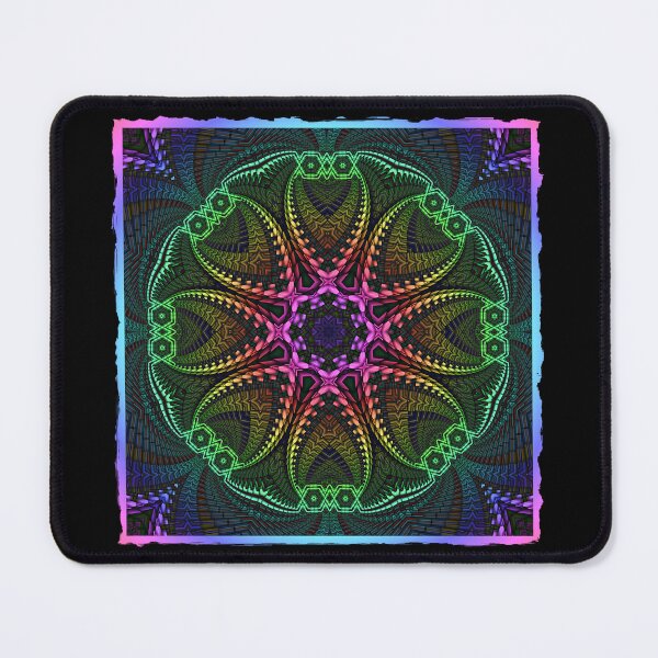 Item preview, Neon Fractal Mandala Kaleidoscope – Psychedelic Geometric Sacred Pattern designed and sold by ScreenPin.