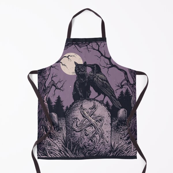 Item preview, Black Cat Raven Norse Tombstone Gothic Moon Art designed and sold by FrostAndFang.
