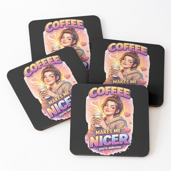 Item preview, Coffee Makes Me Nicer Funny Coffee Lover Gift designed and sold by vampbabe54.