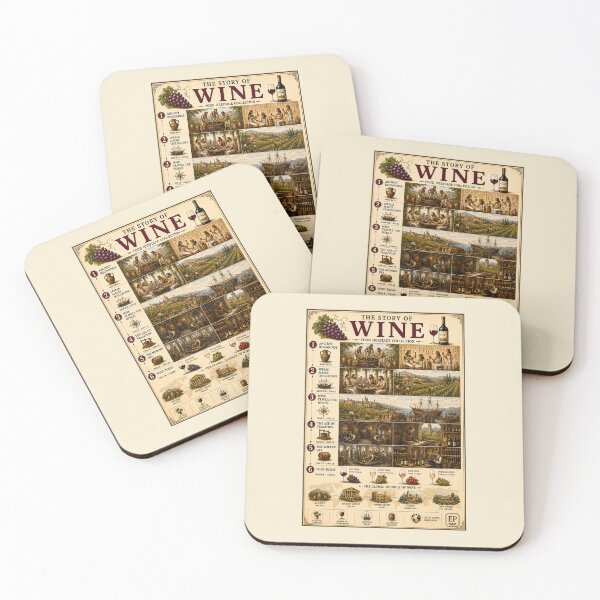 Item preview, ⁠Vintage Wine History Food Infographic Poster⁠ designed and sold by Easternpantry.