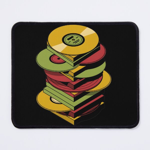 Item preview, Retro 70s Stacked Vinyl Records Geometric Art designed and sold by EKHOAISTORE.