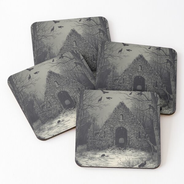 Item preview, Dark Nordic Ruins Ravens Gothic Winter Art designed and sold by FrostAndFang.