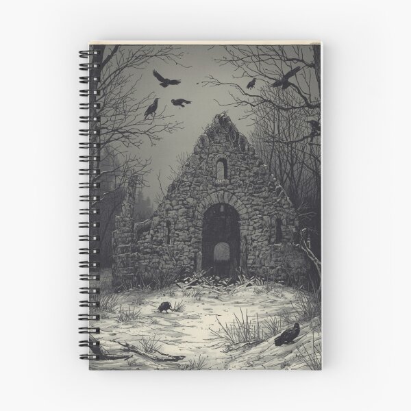 Item preview, Dark Nordic Ruins Ravens Gothic Winter Art designed and sold by FrostAndFang.