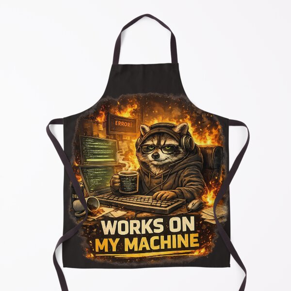 Item preview, Funny Raccoon Programmer - Works On My Machine designed and sold by DryHumorPrints.
