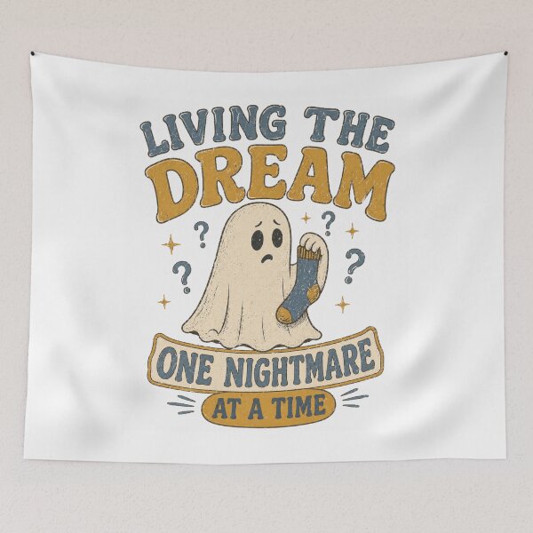 Item preview, Living The Dream One Nightmare At A Time Missing Sock Ghost designed and sold by Region.