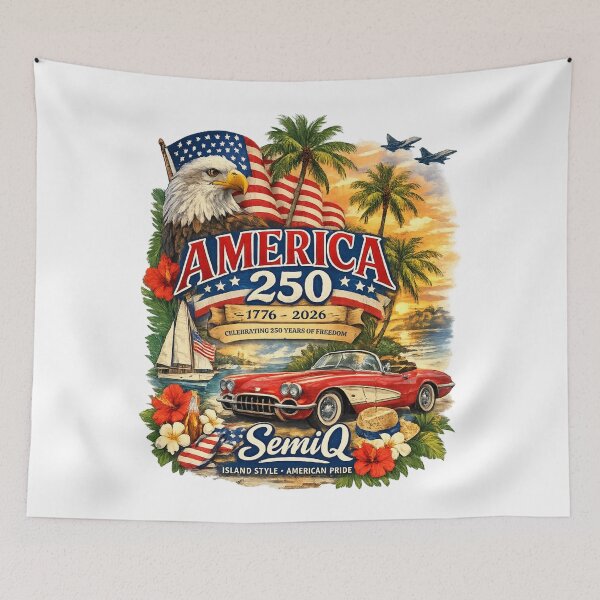 Item preview, America 250 Island Style Celebration — Patriotic 1776–2026  designed and sold by DopeTeezCompany.