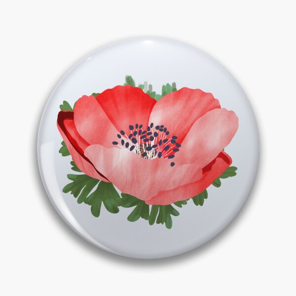 Item preview, Red Vibrant Hand-Painted Anemone Botanical Flower Study designed and sold by altastudio.