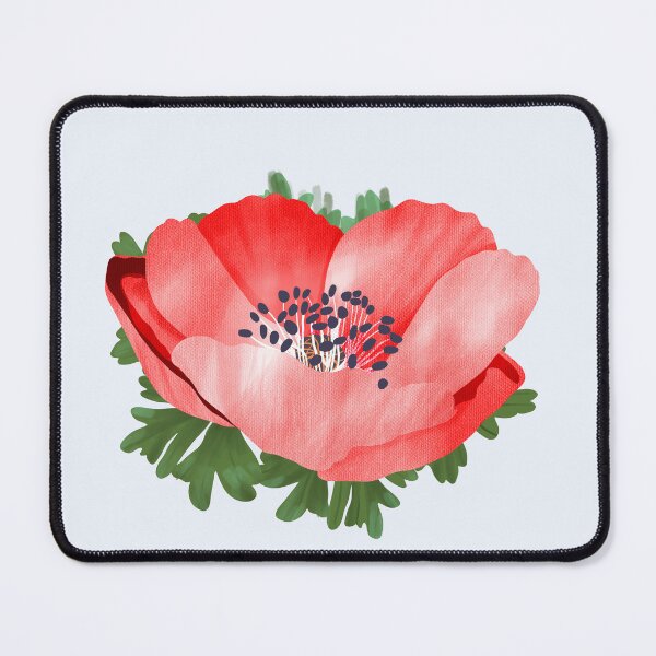 Item preview, Red Vibrant Hand-Painted Anemone Botanical Flower Study designed and sold by altastudio.