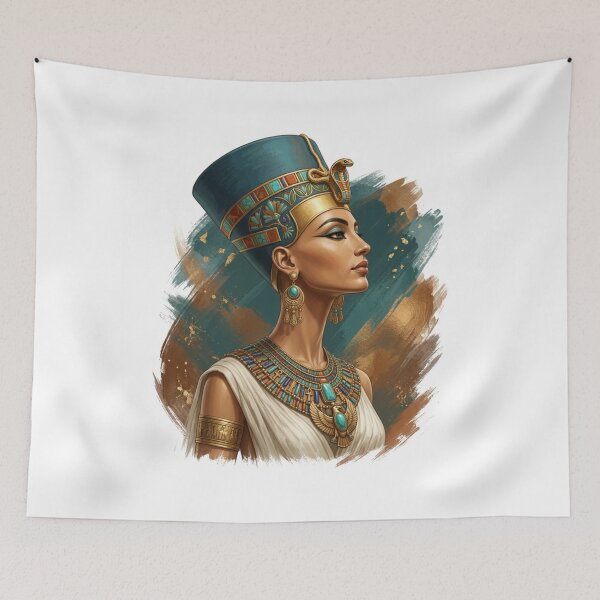 Item preview, Nefertiti Queen of Ancient Egypt | Elegant Egyptian Royalty Portrait Art designed and sold by Queen Cleopatra.