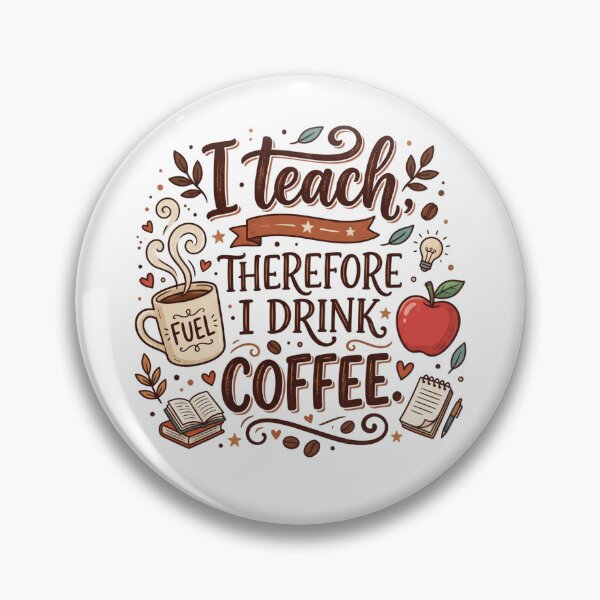 Item preview, I Teach Therefore I Drink Coffee Funny Teacher Gift designed and sold by DesignedByMarty.