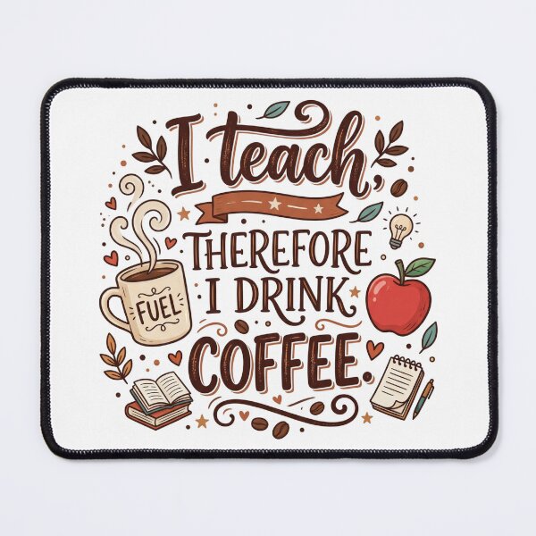 Item preview, I Teach Therefore I Drink Coffee Funny Teacher Gift designed and sold by DesignedByMarty.