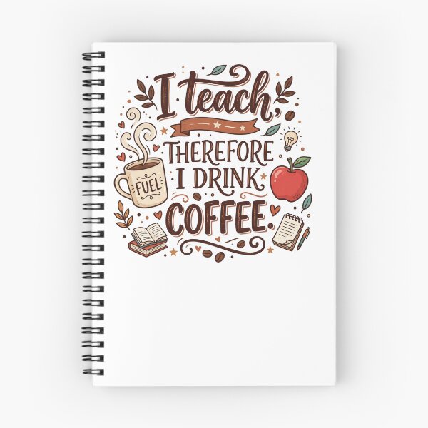 Item preview, I Teach Therefore I Drink Coffee Funny Teacher Gift designed and sold by DesignedByMarty.