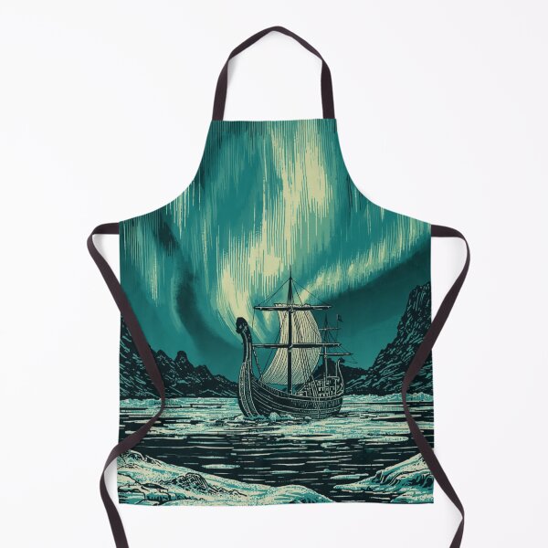 Item preview, Viking Longship Aurora Borealis Nordic Night Art designed and sold by FrostAndFang.