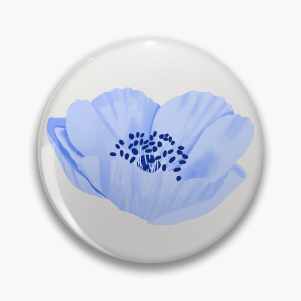 Item preview, Serenity Blue Vibrant Hand-Painted Anemone Botanical Flower Study designed and sold by altastudio.