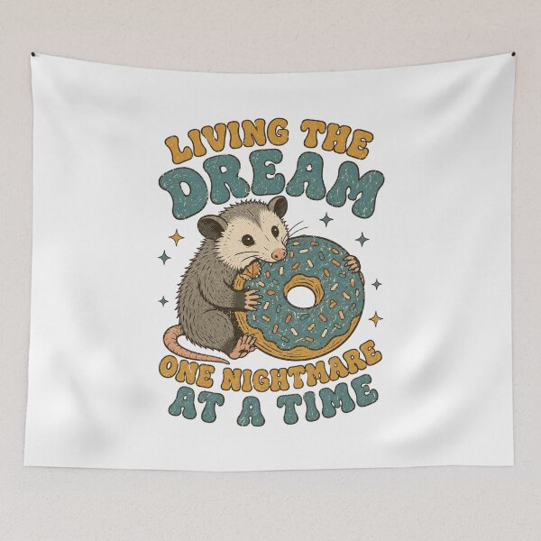 Item preview, Living The Dream One Nightmare At A Time Donut Possum designed and sold by Region.