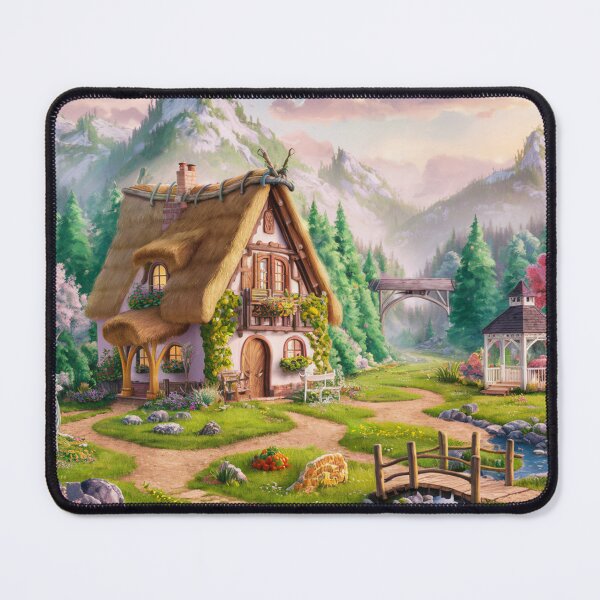 Item preview, A small house at the foot of the mountains. designed and sold by elegantpaterns.