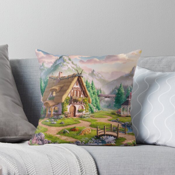Item preview, A small house at the foot of the mountains. designed and sold by elegantpaterns.