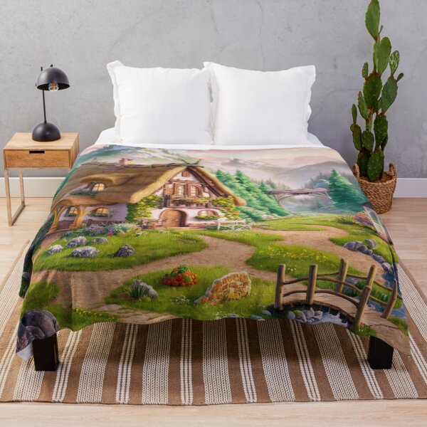 Item preview, A small house at the foot of the mountains. designed and sold by elegantpaterns.