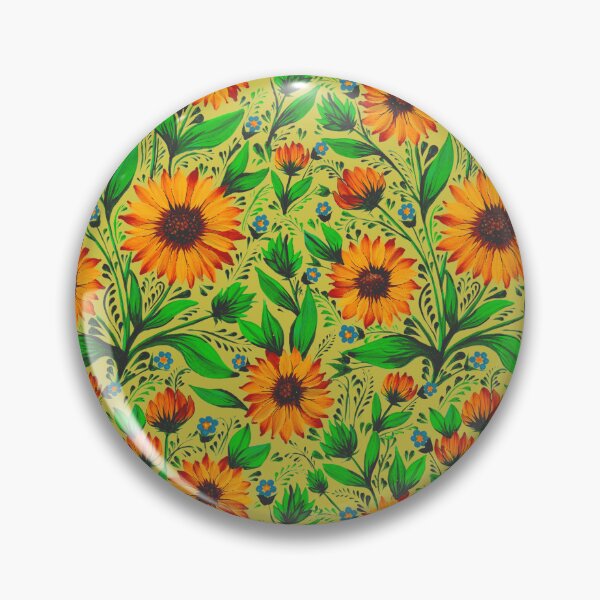 Item preview, Sunflowers pattern Mustard designed and sold by Zenclover.