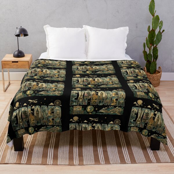 Item preview, Explorer Vintage Travel Landmarks Adventure Art designed and sold by PlanetEye Designs.