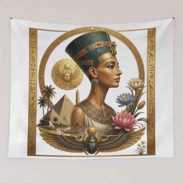 Item preview, Nefertiti Ancient Egypt Royal Queen | Egyptian Mythology and Pyramid Art designed and sold by Queen Cleopatra.