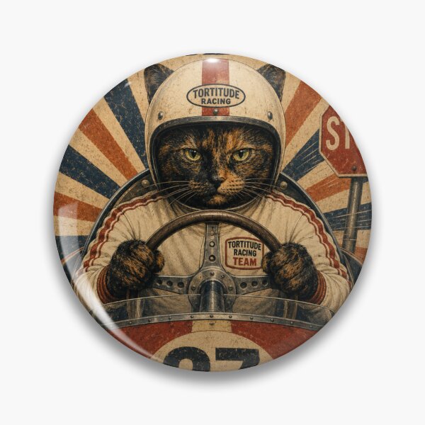 Item preview, No Notes No Stops — Funny Tortoiseshell Cat Vintage Racing Poster designed and sold by Martin's_Design.