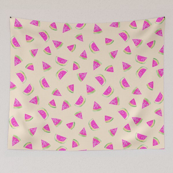 Item preview, Watercolor Watermelon Slices in Pink &Green on Beige designed and sold by aneladesigns.