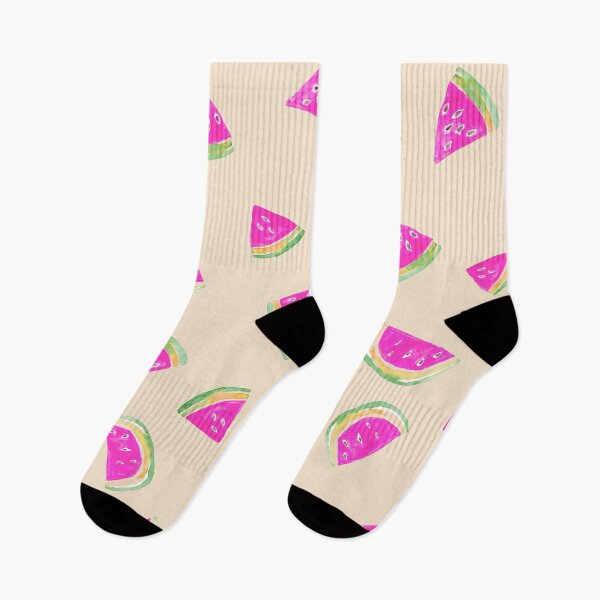 Item preview, Watercolor Watermelon Slices in Pink &Green on Beige designed and sold by aneladesigns.
