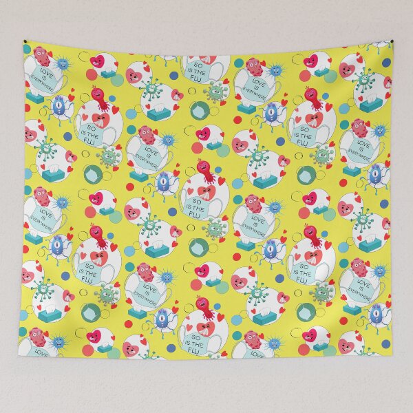 Item preview, Love Is Everywhere So Is The Flu – Funny Valentine Pattern designed and sold by Vibria Pattern Studio.