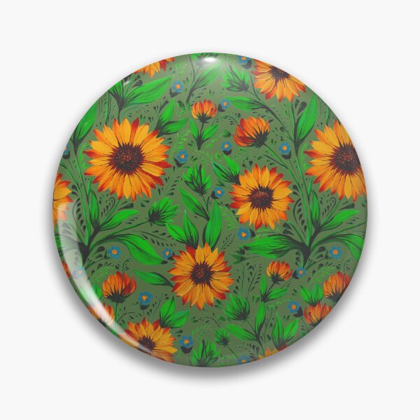 Item preview, Sunflowers pattern Moss green designed and sold by Zenclover.