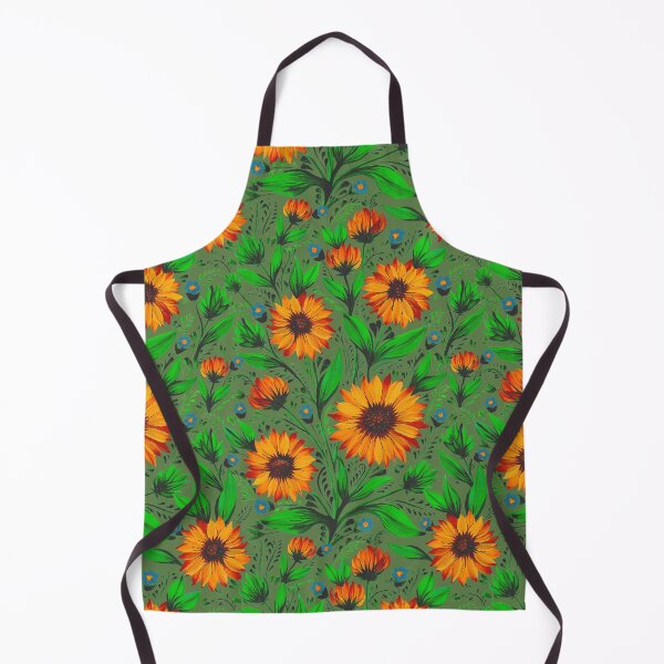 Item preview, Sunflowers pattern Moss green designed and sold by Zenclover.