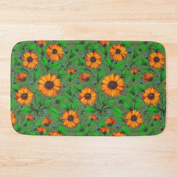 Item preview, Sunflowers pattern Moss green designed and sold by Zenclover.