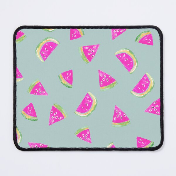 Item preview, Watercolor Watermelon Slices in Pink &Green on mint blue designed and sold by aneladesigns.