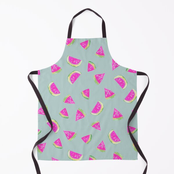 Item preview, Watercolor Watermelon Slices in Pink &Green on mint blue designed and sold by aneladesigns.