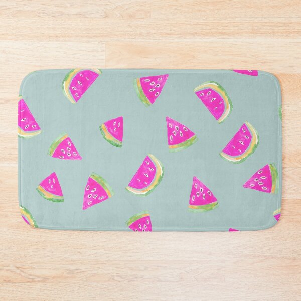 Item preview, Watercolor Watermelon Slices in Pink &Green on mint blue designed and sold by aneladesigns.