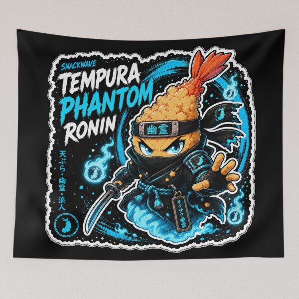 Item preview, Tempura Phantom Ronin Ghost Samurai Shrimp Anime Sticker designed and sold by Snackwave Ninety.