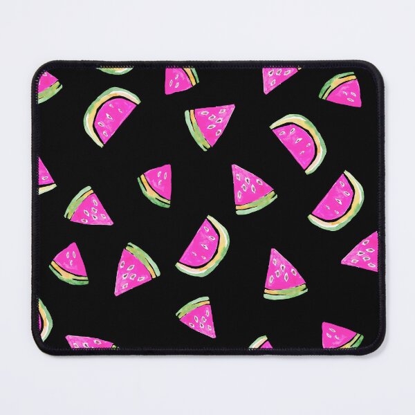 Item preview, Watercolor Watermelon Slices in Pink &Green on black designed and sold by aneladesigns.