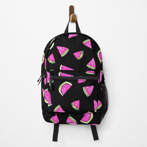 Item preview, Watercolor Watermelon Slices in Pink &Green on black designed and sold by aneladesigns.